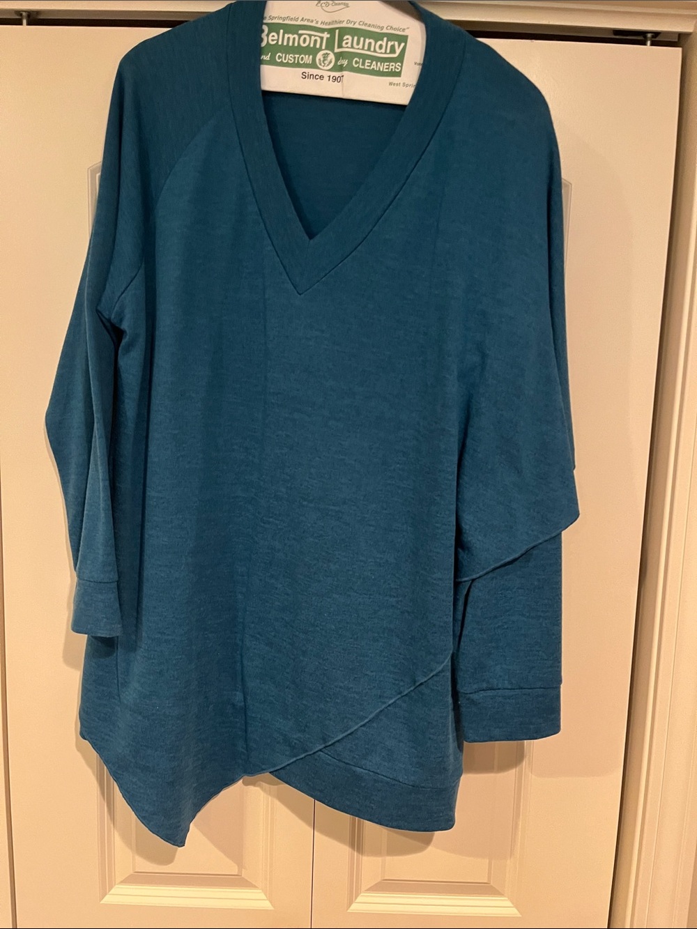 Soft Surroundings Teal V-Neck Sweater